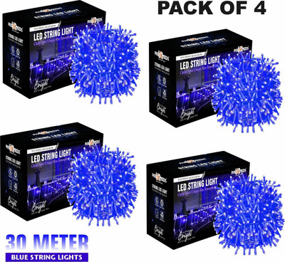 Pick Ur Needs 74 LEDs 30 m Blue Flickering String Rice Lights(Pack of 4)