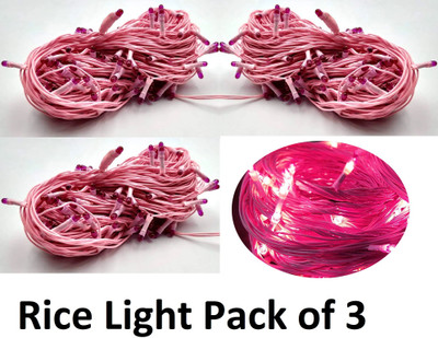 Syfer 28 LEDs 15 m Pink Steady String Rice Lights(Pack of 3)