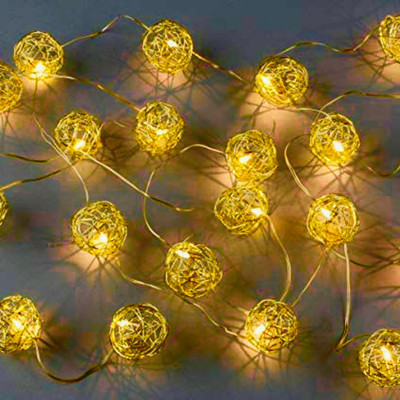MANSAA 35 LEDs 3.5 m Gold, Yellow Steady Water Drop Rice Lights(Pack of 1)