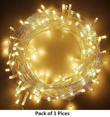 NEERUSSTORE 36 LEDs 12 m Gold Steady Ball Rice Lights(Pack of 1)