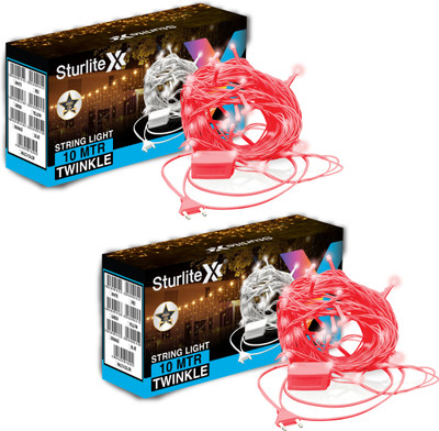 Sturlite 46 LEDs 10 m Red Steady Bulb Rice Lights(Pack of 2)