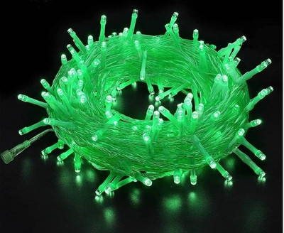 Junjadiya 60 LEDs 20 m Green Steady Ball Rice Lights(Pack of 1)