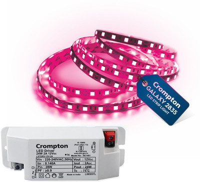 Crompton 300 LEDs 5 m Pink Steady Strip Rice Lights(Pack of 1)