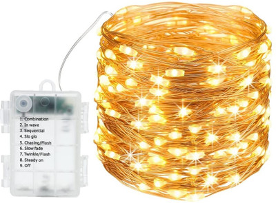 Bash N Splash 100 LEDs 10 m White Flickering String Rice Lights(Pack of 1)