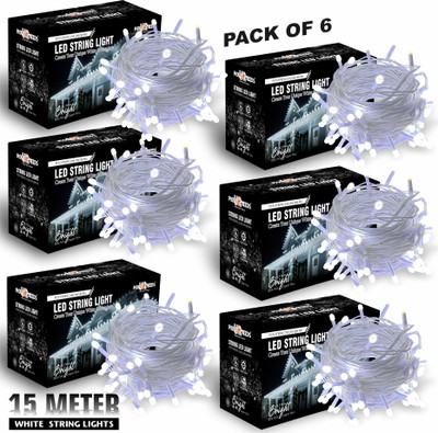 Pick Ur Needs 40 LEDs 15 m White Steady String Rice Lights(Pack of 6)