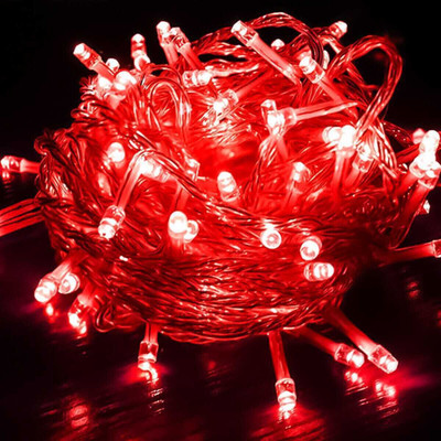 WBD 14 LEDs 5 m Red Steady Bulb Rice Lights(Pack of 1)