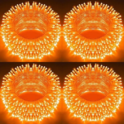 ELECRTIC ELITE 40 LEDs 12 m Orange Steady String Rice Lights(Pack of 4)