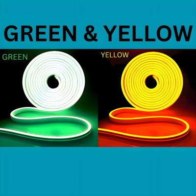 shinepark 600 LEDs 5 m Green, Yellow Steady Strip Rice Lights(Pack of 2)