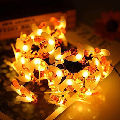 Ravso 16 LEDs 3.5 m Gold, White Steady String Rice Lights(Pack of 2)