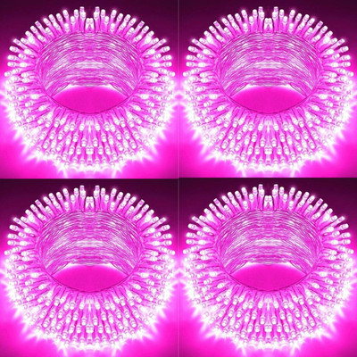 spark world 74 LEDs 21 m Pink Steady Bulb Rice Lights(Pack of 4)