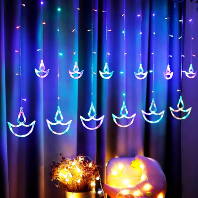 Home Delight 138 LEDs 2.49 m Multicolor Flickering Diya Rice Lights(Pack of 1)