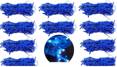 Business Squad 100 LEDs 7 m Blue Steady String Rice Lights(Pack of 10)