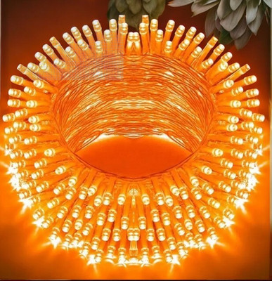 spark world 40 LEDs 11 m Orange Steady Bulb Rice Lights(Pack of 1)