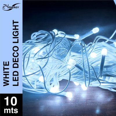 24 ENERGY 25 LEDs 10 m White Steady Ball Rice Lights(Pack of 1)