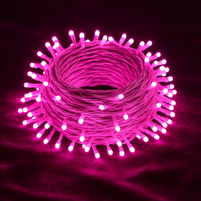 MPROW 100 LEDs 20 m Pink Steady Bulb Rice Lights(Pack of 1)