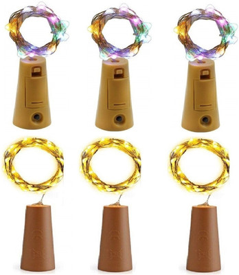 xenith 20 LEDs 2 m Multicolor, Gold Steady String Rice Lights(Pack of 6)
