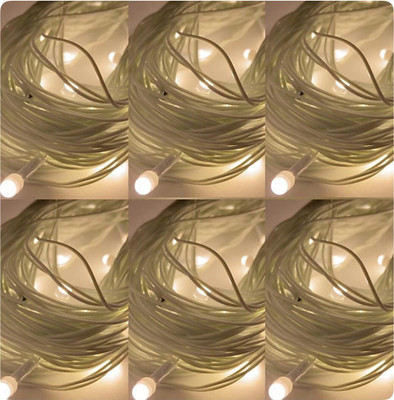 Business Squad 168 LEDs 13 m White Steady String Rice Lights(Pack of 6)
