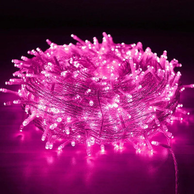 Ravso 120 LEDs 12 m Pink Steady Bulb Rice Lights(Pack of 1)