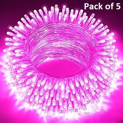 xenith 42 LEDs 12 m Pink Steady String Rice Lights(Pack of 5)