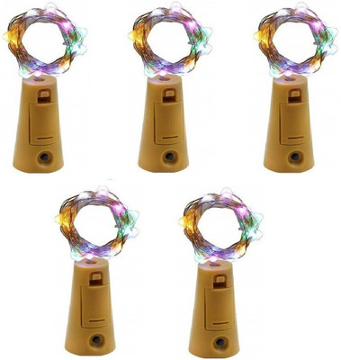 xenith 20 LEDs 2.03 m Multicolor Steady String Rice Lights(Pack of 5)