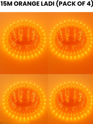 ZESTRUM 40 LEDs 11 m Orange Steady Bulb Rice Lights(Pack of 4)