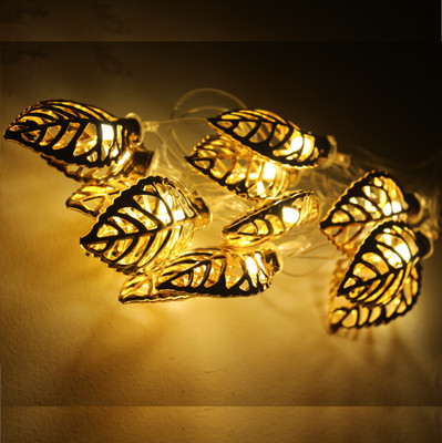 DYNEBEAM 14 LEDs 3.5 m Gold Steady Leaf Rice Lights(Pack of 1)