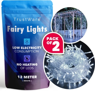 Trust Ware 38 LEDs 12 m White Steady String Rice Lights(Pack of 2)