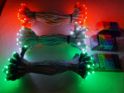 A.S.D. Electronics 150 LEDs 22.5 m Orange, White, Green Steady String Rice Lights(Pack of 3)