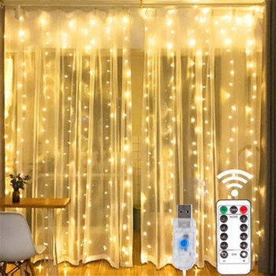 WBD 300 LEDs 3 m Yellow Flickering String Rice Lights(Pack of 1)