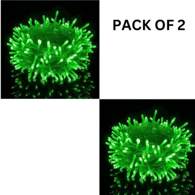 Kadio 1 LEDs 15 m Green Flickering String Rice Lights(Pack of 2)