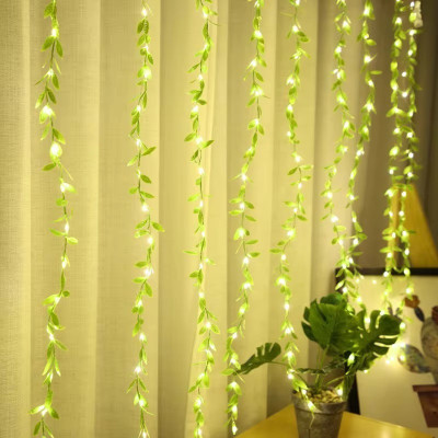 NKL 200 LEDs 3 m Yellow Flickering Leaf Rice Lights(Pack of 1)