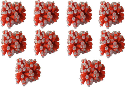 Barito 35 LEDs 10 m Red Steady Bulb Rice Lights(Pack of 10)