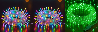 PKG 40 LEDs 11 m Multicolor Steady String Rice Lights(Pack of 3)
