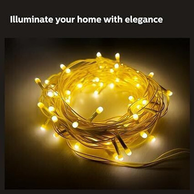 WBD 22 LEDs 10 m Yellow Steady Bulb Rice Lights(Pack of 1)