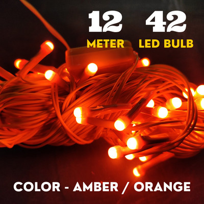 X4Decor 42 LEDs 12 m Orange Steady String Rice Lights(Pack of 1)