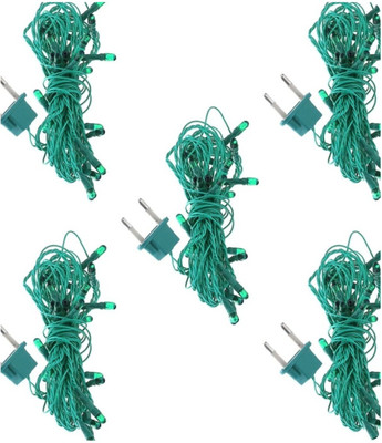 Business Squad 120 LEDs 7 m Green Steady String Rice Lights(Pack of 5)