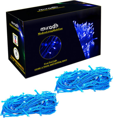 MIRADH 36 LEDs 10 m Blue Steady String Rice Lights(Pack of 2)