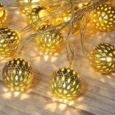 Refulgix 16 LEDs 3 m Gold Steady Ball Rice Lights(Pack of 1)