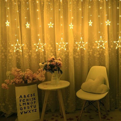FD1 138 LEDs 3.5 m Yellow Flickering, Steady Star Rice Lights(Pack of 1)