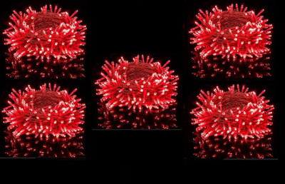 MANSAA 40 LEDs 11 m Red Steady String Rice Lights(Pack of 5)