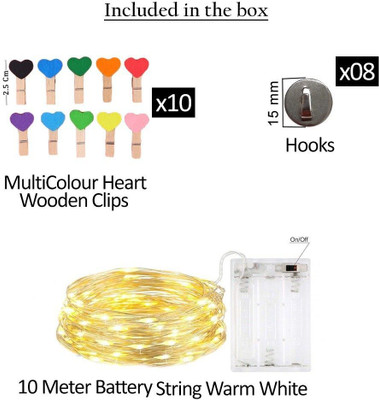 Medecor 100 LEDs 10.01 m Gold Steady String Rice Lights(Pack of 1)