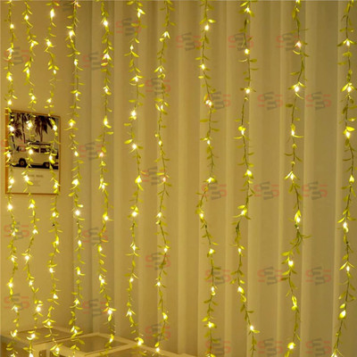 Meneon 150 LEDs 3.1 m Yellow Flickering, Steady Leaf Rice Lights(Pack of 1)