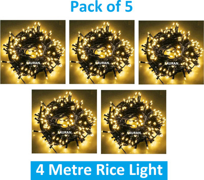 Flipkart SmartBuy 15 LEDs 4 m Gold Steady String Rice Lights(Pack of 5)