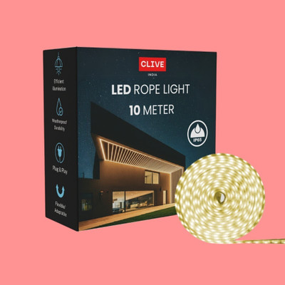 Clive 1200 LEDs 10 m Yellow Steady Strip Rice Lights(Pack of 1)