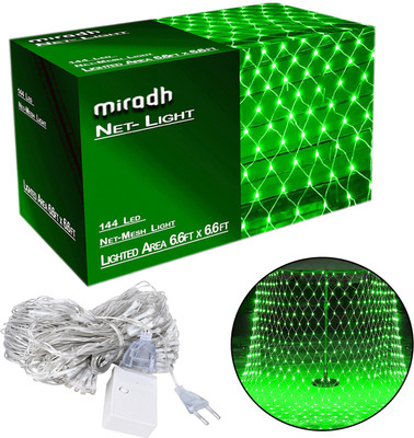 MIRADH 144 LEDs 2 m Green Color Changing, Flickering, Steady String Rice Lights(Pack of 1)