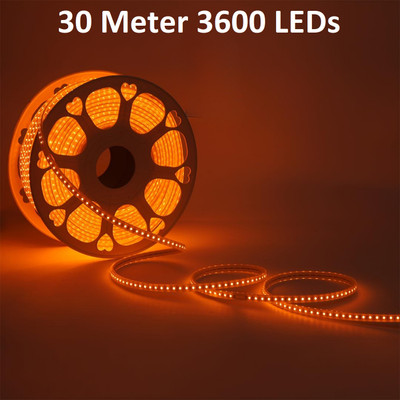 Trendx 3600 LEDs 30 m Orange Steady Strip Rice Lights(Pack of 1)
