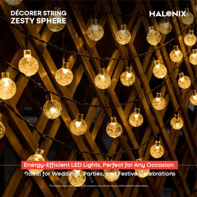 HALONIX 15 LEDs 4.6 m Yellow Steady Ball Rice Lights(Pack of 1)