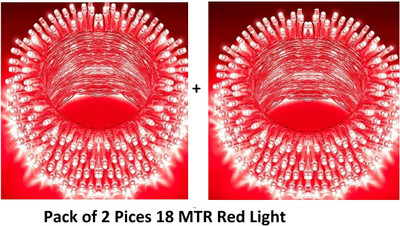 Junjadiya 58 LEDs 18 m Red Steady Ball Rice Lights(Pack of 2)