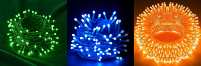 PKG 40 LEDs 11 m Multicolor Steady String Rice Lights(Pack of 3)