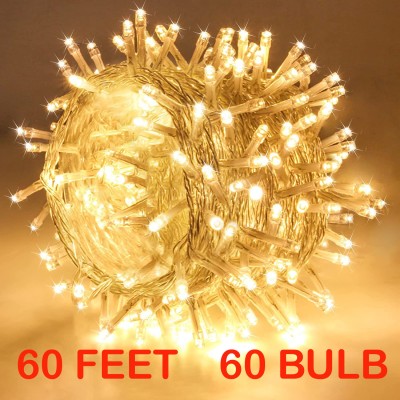 VENPLANET 60 LEDs 18 m Yellow Steady String Rice Lights(Pack of 1)